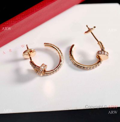 TOP Replica Cartier Juste Un Clou Nail Earrings S925 Pave Diamonds